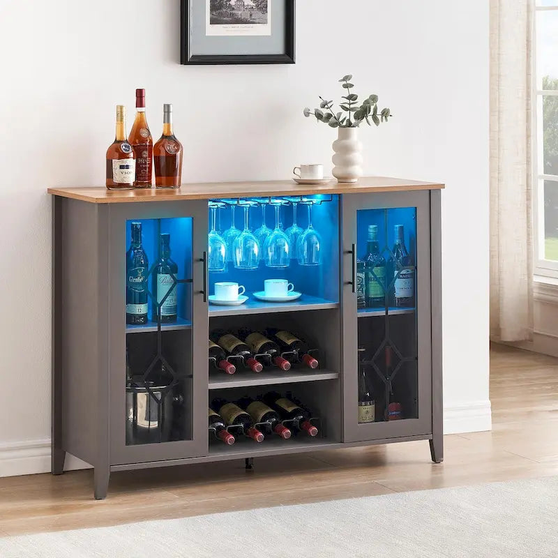 Vinotéka s LED osvětlením – 39,9 cm (H) x 119,9 cm (Š) x 87,9 cm (V)