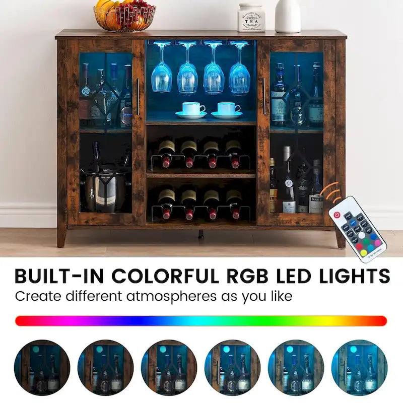 Vinotéka s LED osvětlením – 39,9 cm (H) x 119,9 cm (Š) x 87,9 cm (V)