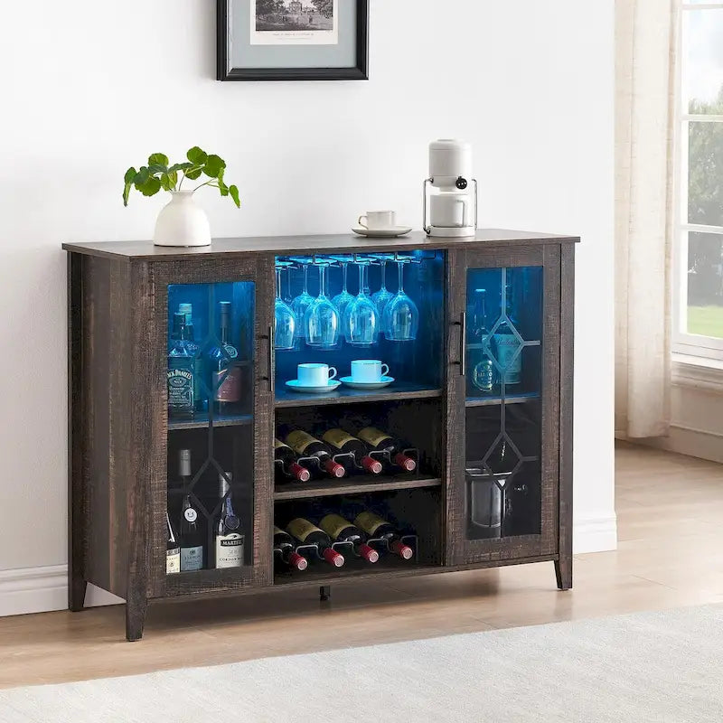 Vinotéka s LED osvětlením – 39,9 cm (H) x 119,9 cm (Š) x 87,9 cm (V)