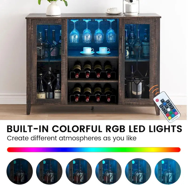 Vinotéka s LED osvětlením – 39,9 cm (H) x 119,9 cm (Š) x 87,9 cm (V)