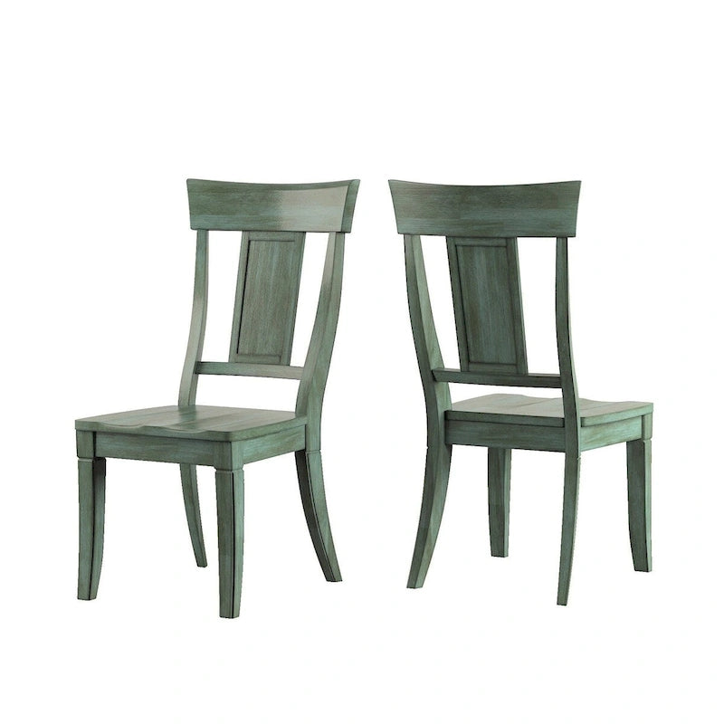 Panel Back Wood Dining Chair (Set of 2)