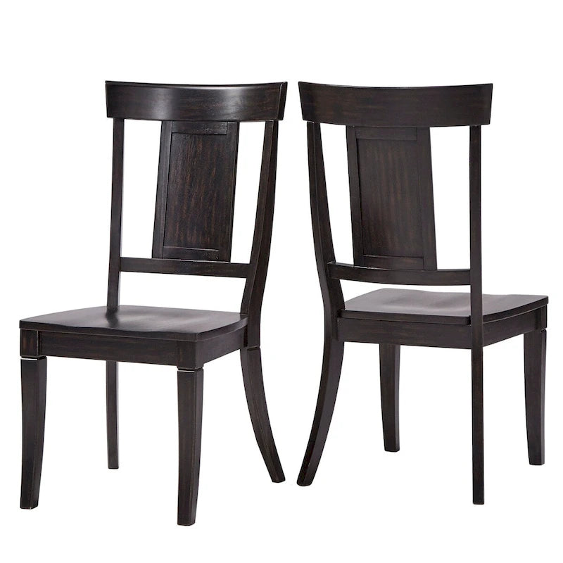 Panel Back Wood Dining Chair (Set of 2)