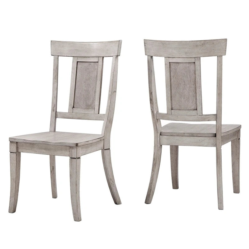 Panel Back Wood Dining Chair (Set of 2)