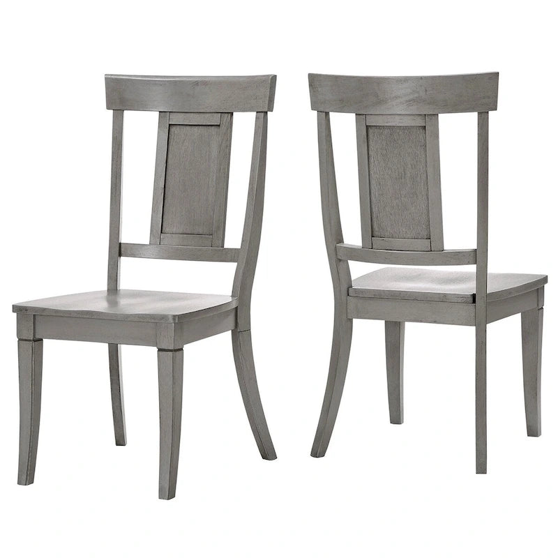 Panel Back Wood Dining Chair (Set of 2)