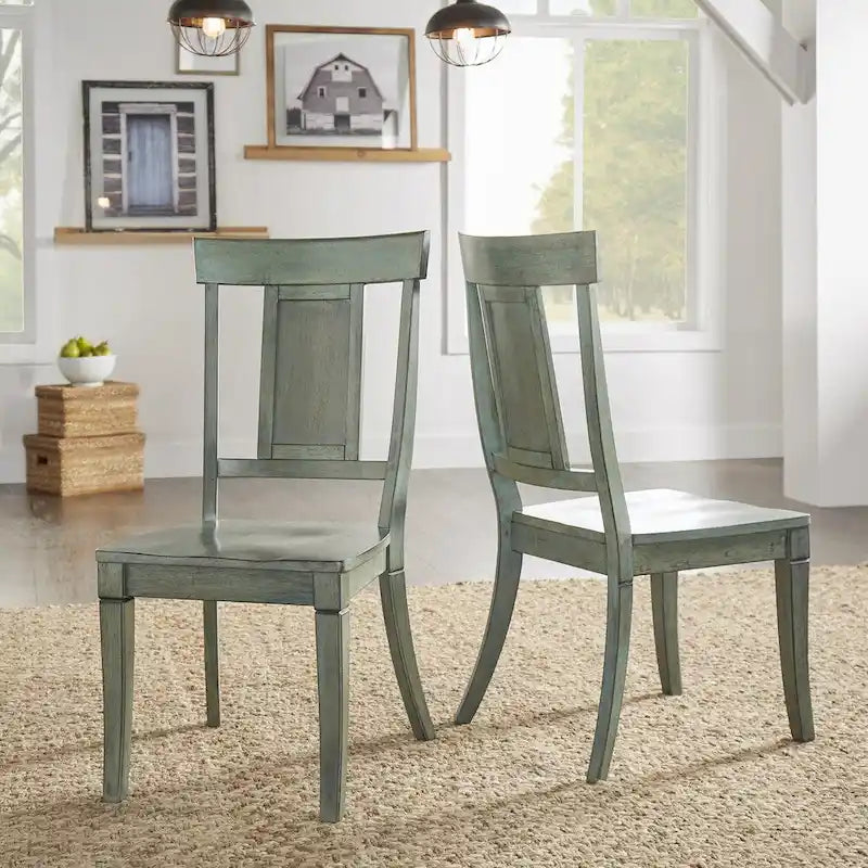 Panel Back Wood Dining Chair (Set of 2)