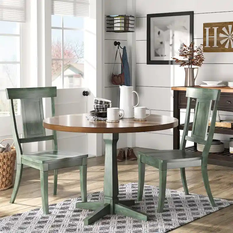 Panel Back Wood Dining Chair (Set of 2)