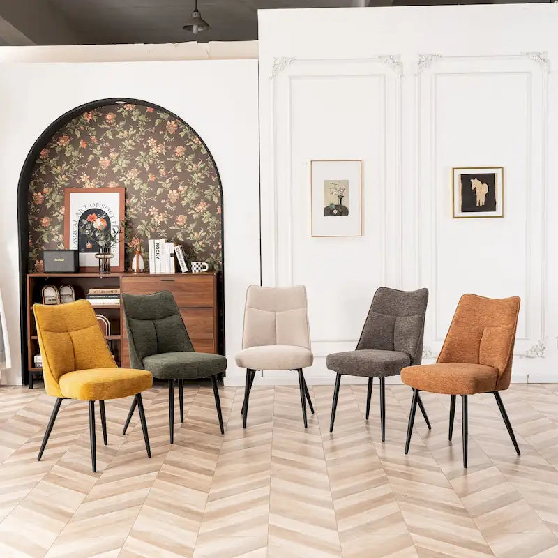Modern Upholstered Fabric Kitchen & Dining Room Chairs Set of 2