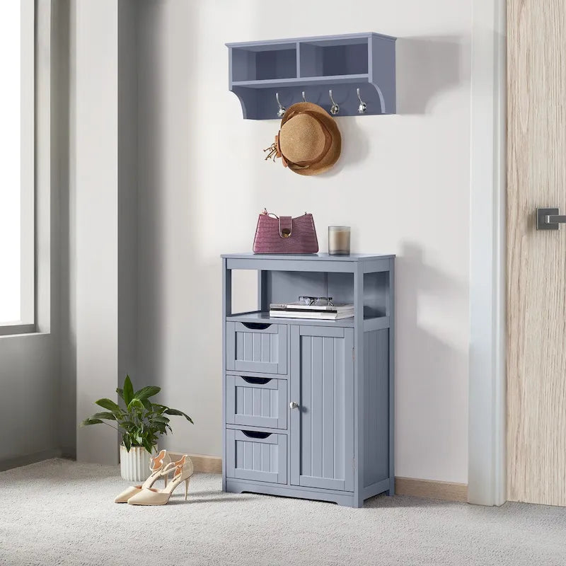 Bathroom Floor Cabinet Storage Organizer