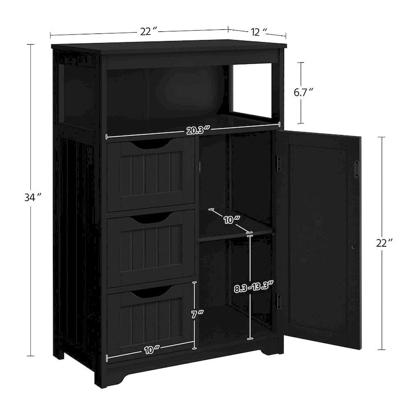 Bathroom Floor Cabinet Storage Organizer