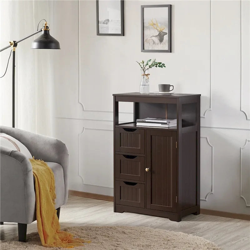 Bathroom Floor Cabinet Storage Organizer