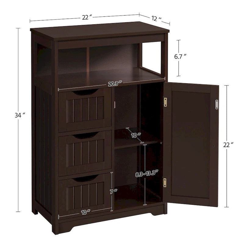 Bathroom Floor Cabinet Storage Organizer