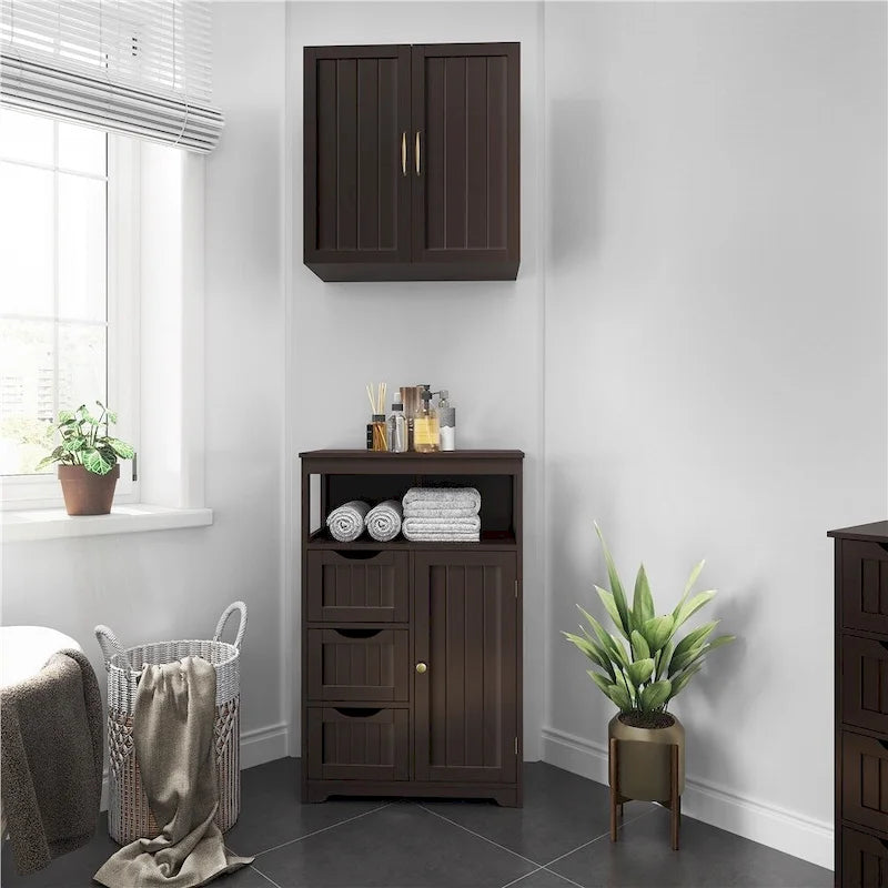 Bathroom Floor Cabinet Storage Organizer