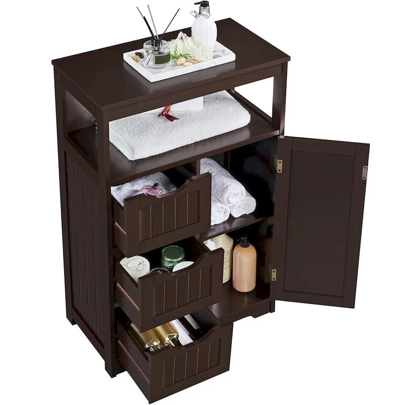 Bathroom Floor Cabinet Storage Organizer