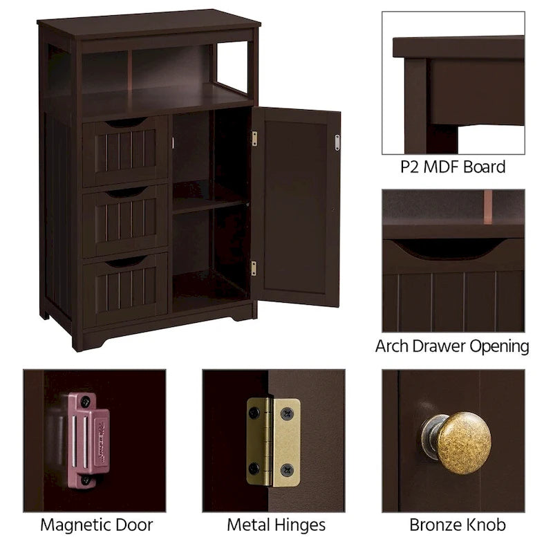 Bathroom Floor Cabinet Storage Organizer