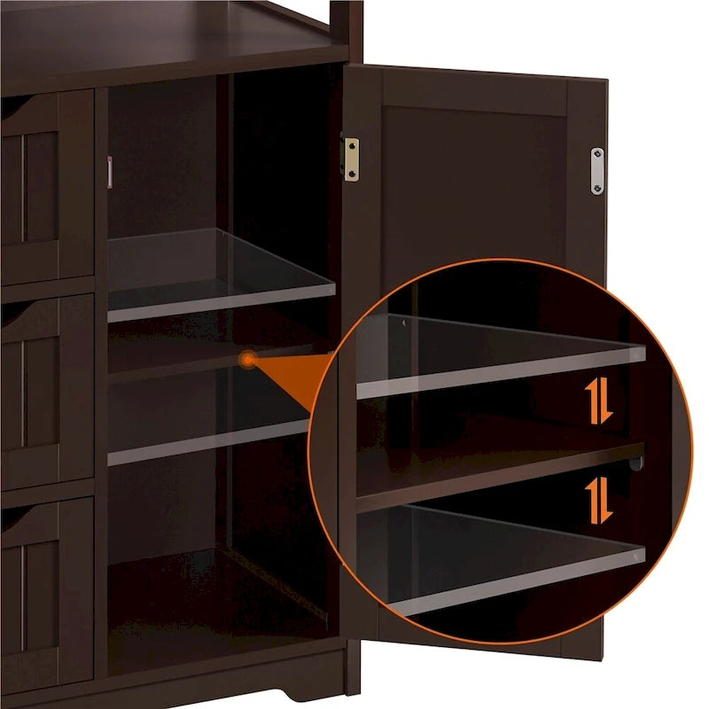 Bathroom Floor Cabinet Storage Organizer