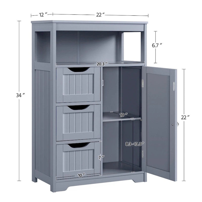 Bathroom Floor Cabinet Storage Organizer