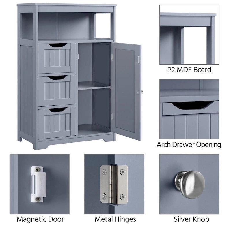 Bathroom Floor Cabinet Storage Organizer