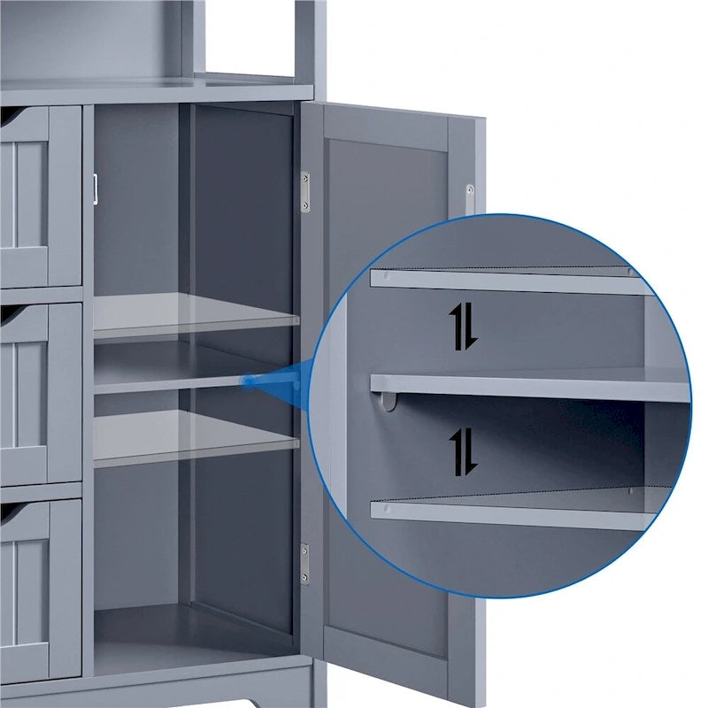 Bathroom Floor Cabinet Storage Organizer