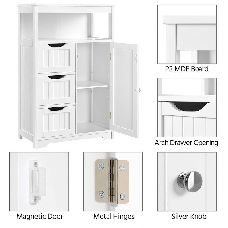 Bathroom Floor Cabinet Storage Organizer